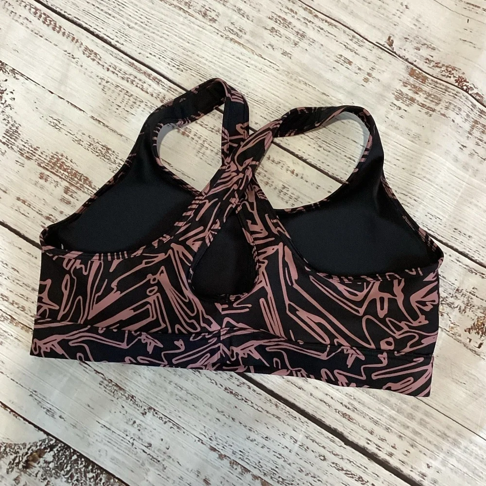 2117. Under Armour Black & Mauve Sports Bra Size XL NWOT